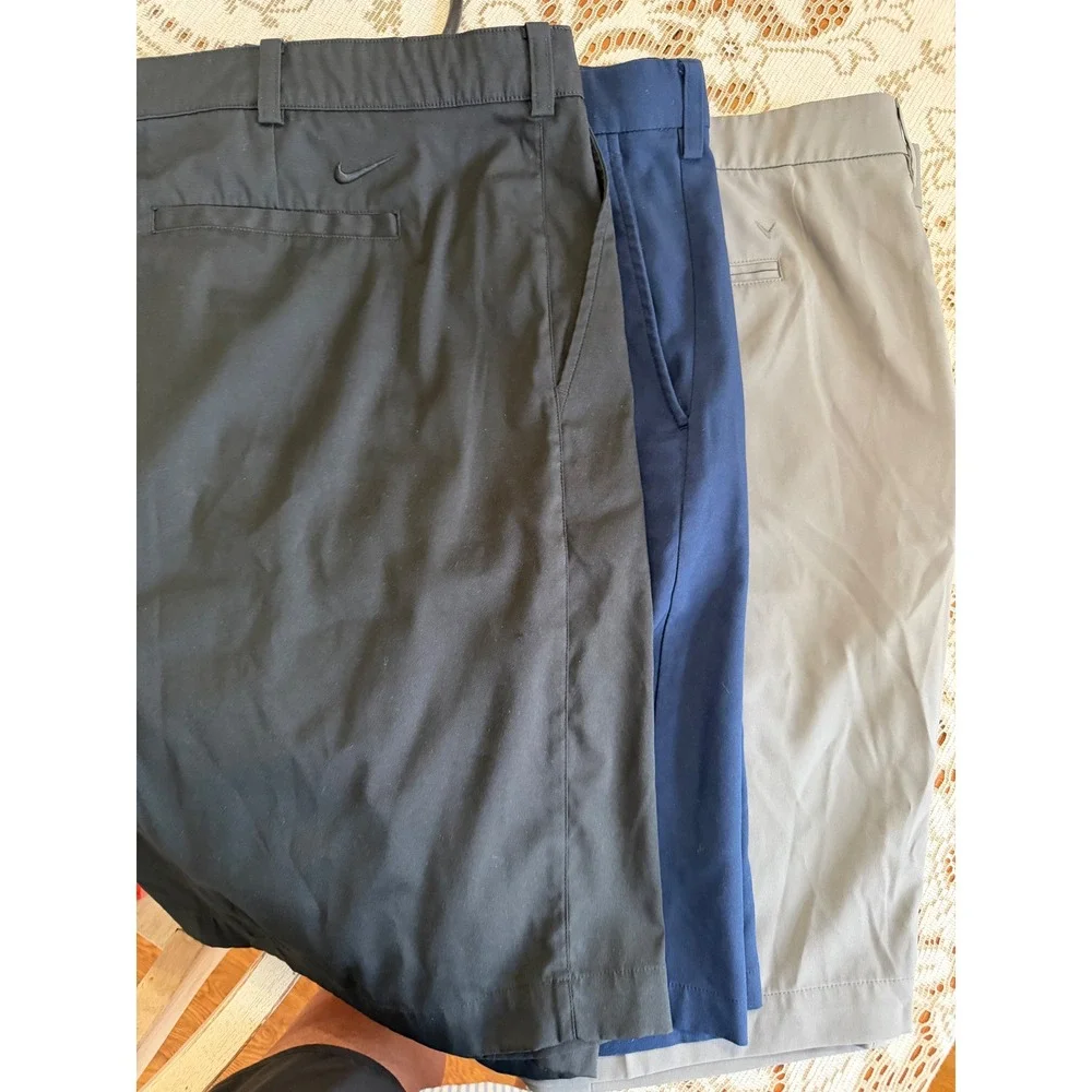 Lot of 3 Mens Golf Shorts bundle Size 46 Nike Callaway Roundtree & Yorke